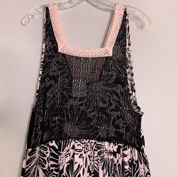 Free People Tiers You Sleeveless Maxi Dress Pink Washed Black combo new small - Picture 11 of 16